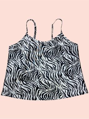 Vintage Satin Zebra Tank Top